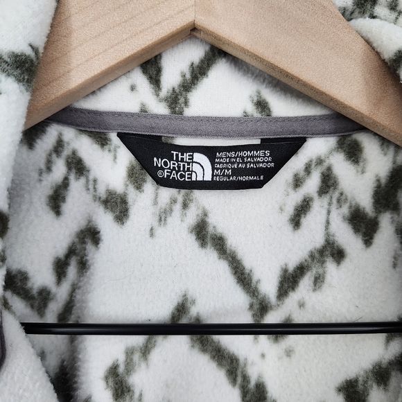 The North Face Mens Half Zip Size M Navy Softshell Printed Fleece Winter Outdoor - Picture 4 of 8